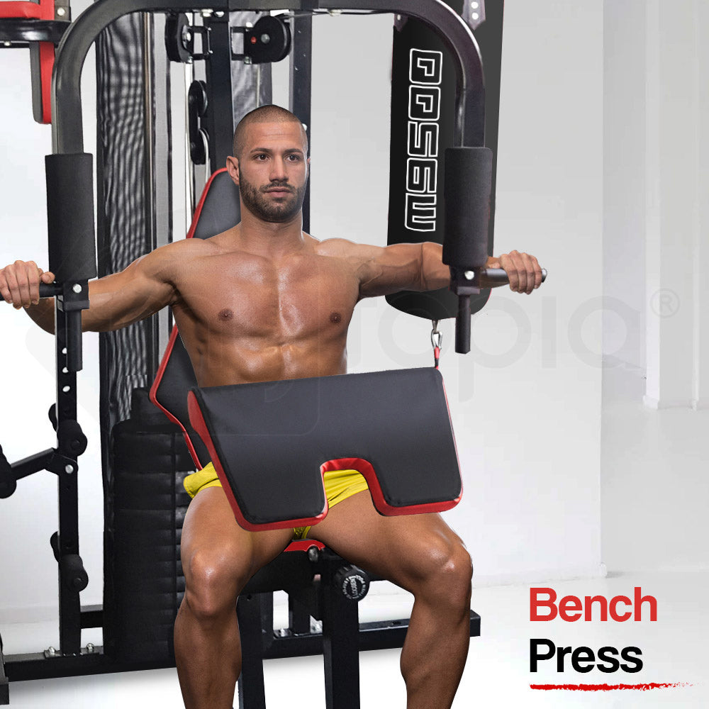 Multi Station Home Gym Set with 148lbs Plates & Boxing Bag