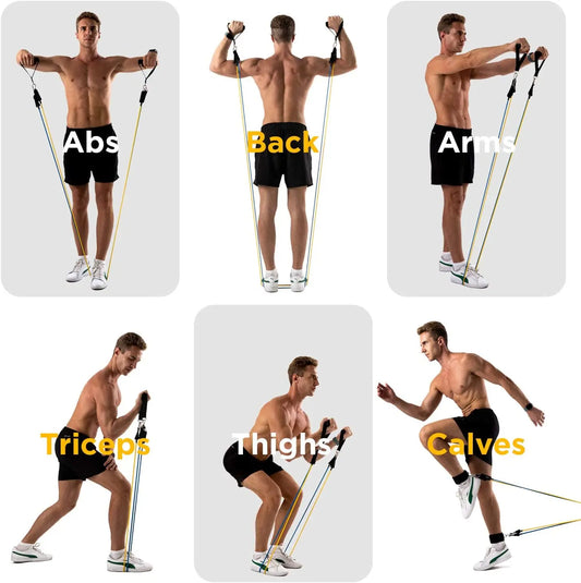 300lb Booty Resistance Band Set with Dumbbell Harness - Home Gym Workout