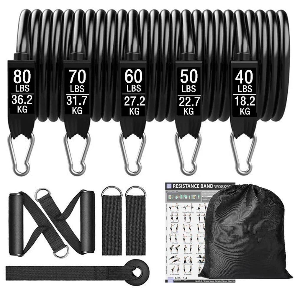 300lb Booty Resistance Band Set with Dumbbell Harness - Home Gym Workout