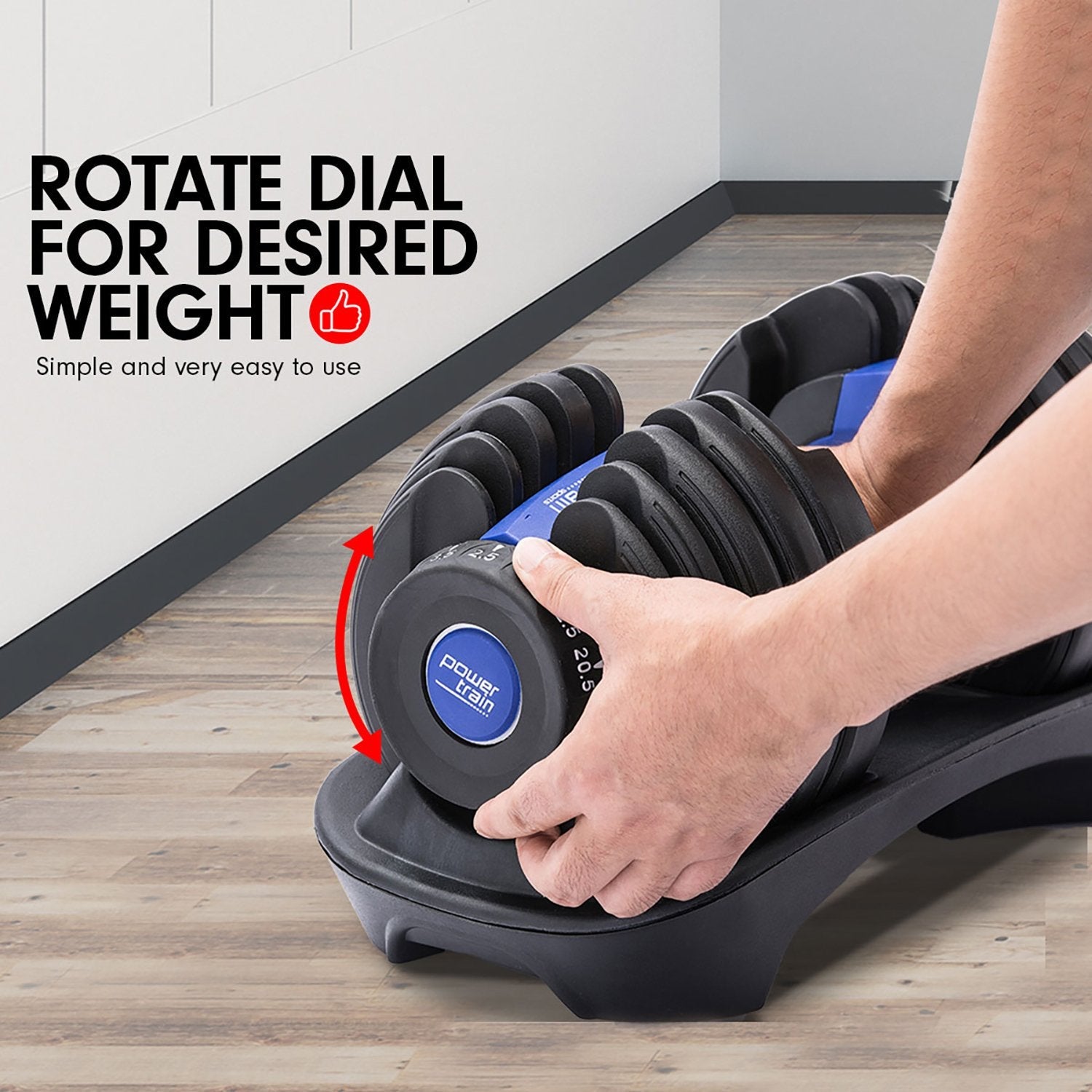 NNEDSZ  24KG Adjustable Home Gym Dumbbell - Blue-2