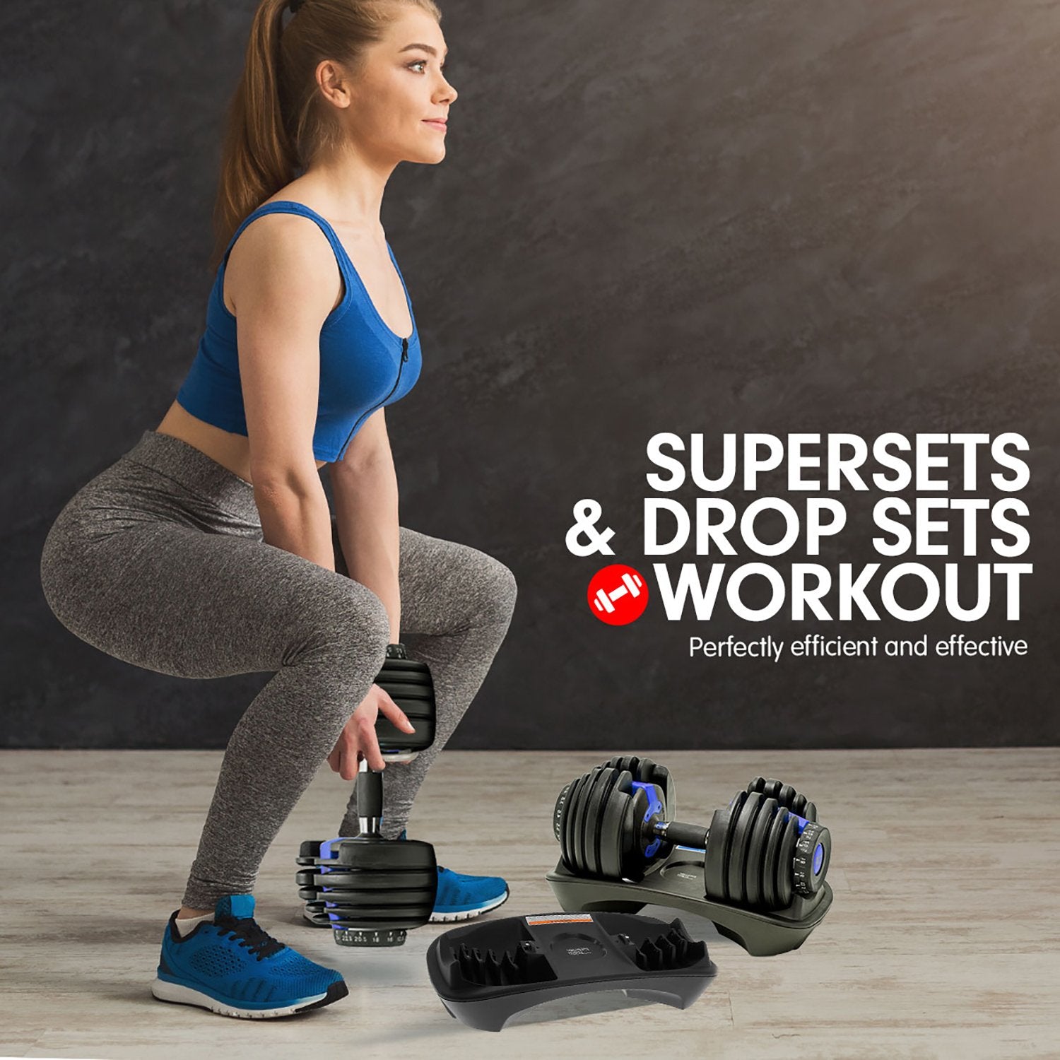 NNEDSZ  24KG Adjustable Home Gym Dumbbell - Blue-4