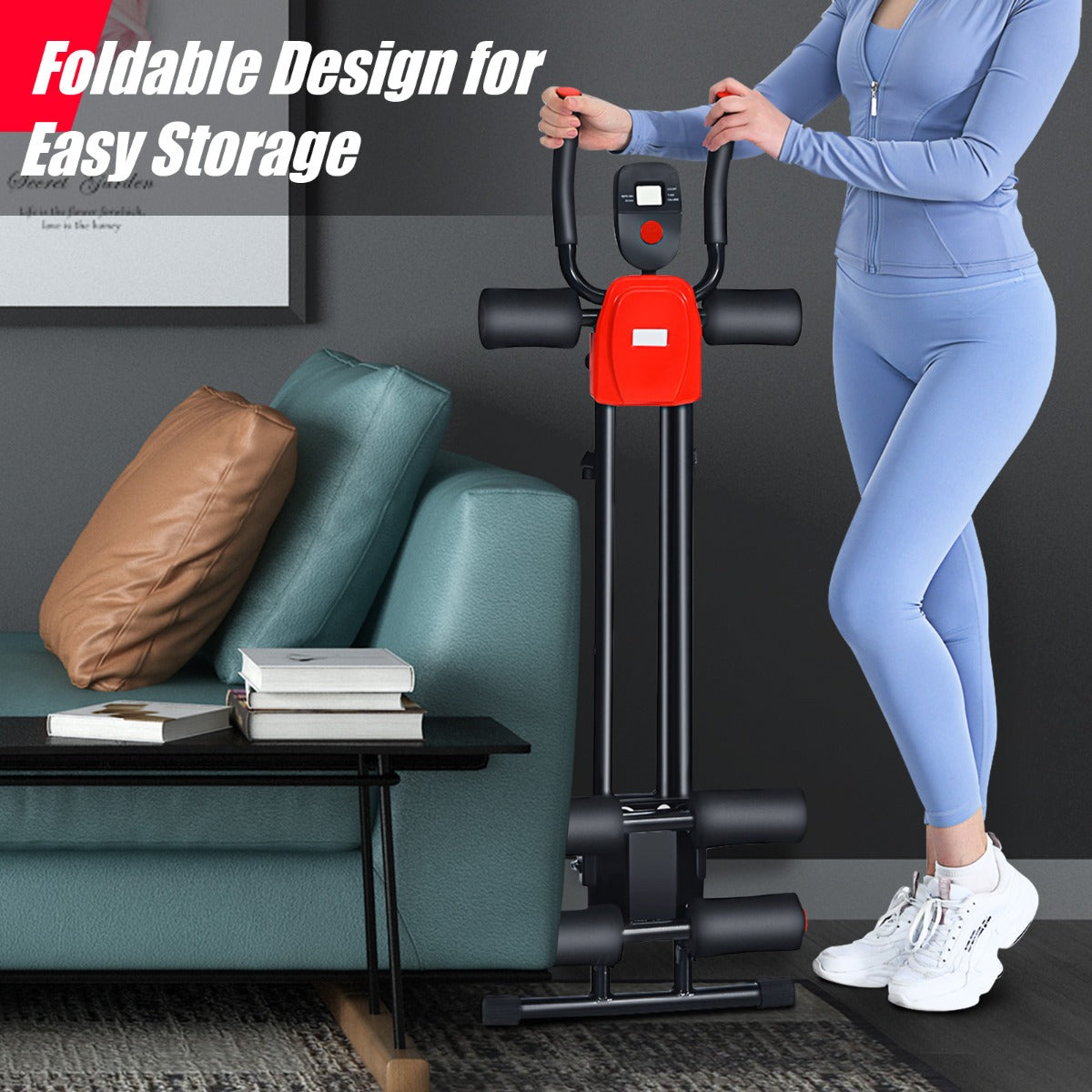Foldable AB Workout Machine with 3 Adjustable Levels for Home Gym